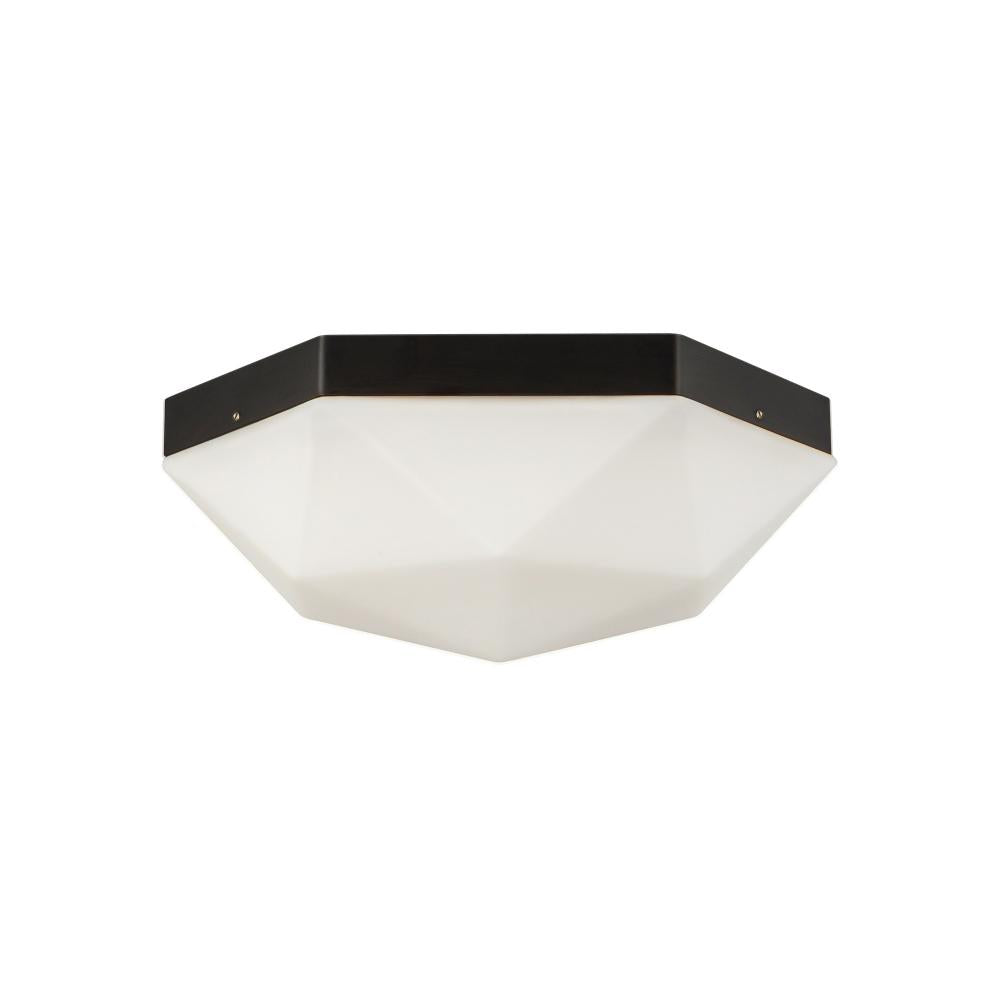 ALORA MOOD Lighting FM424512MBOP Krysta 12-in Flush Mount, UL Listed, Matte Black/Opal Glass