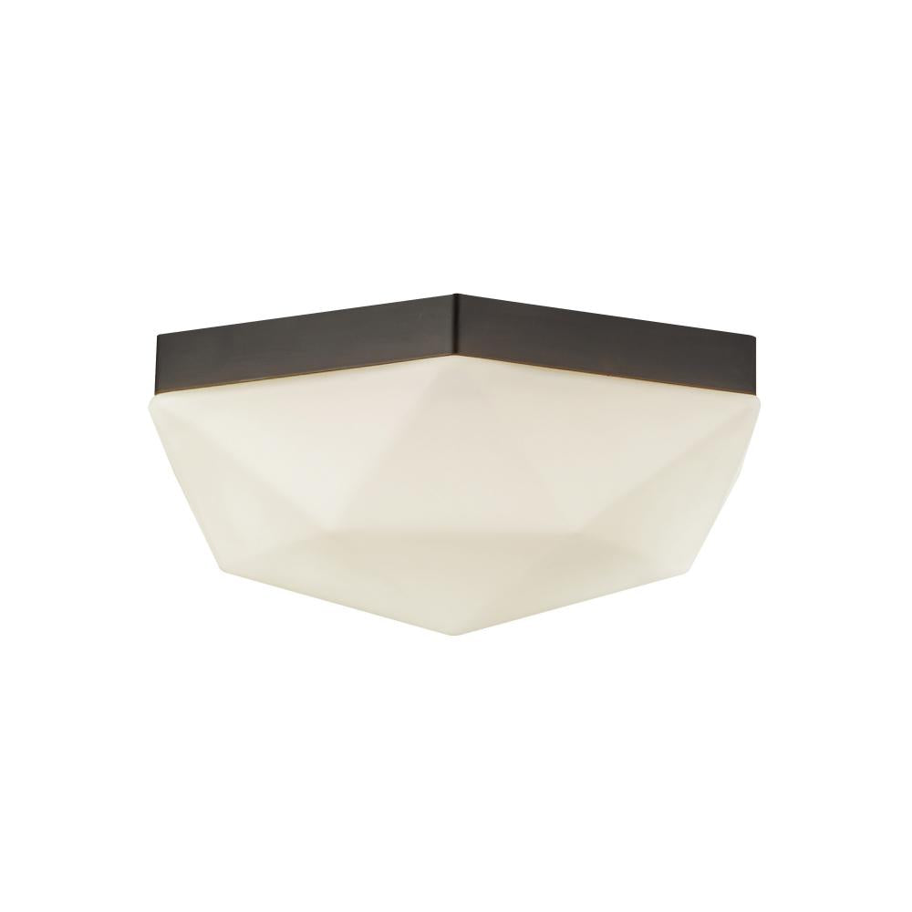 ALORA MOOD Lighting FM424512MBOP Krysta 12-in Flush Mount, UL Listed, Matte Black/Opal Glass