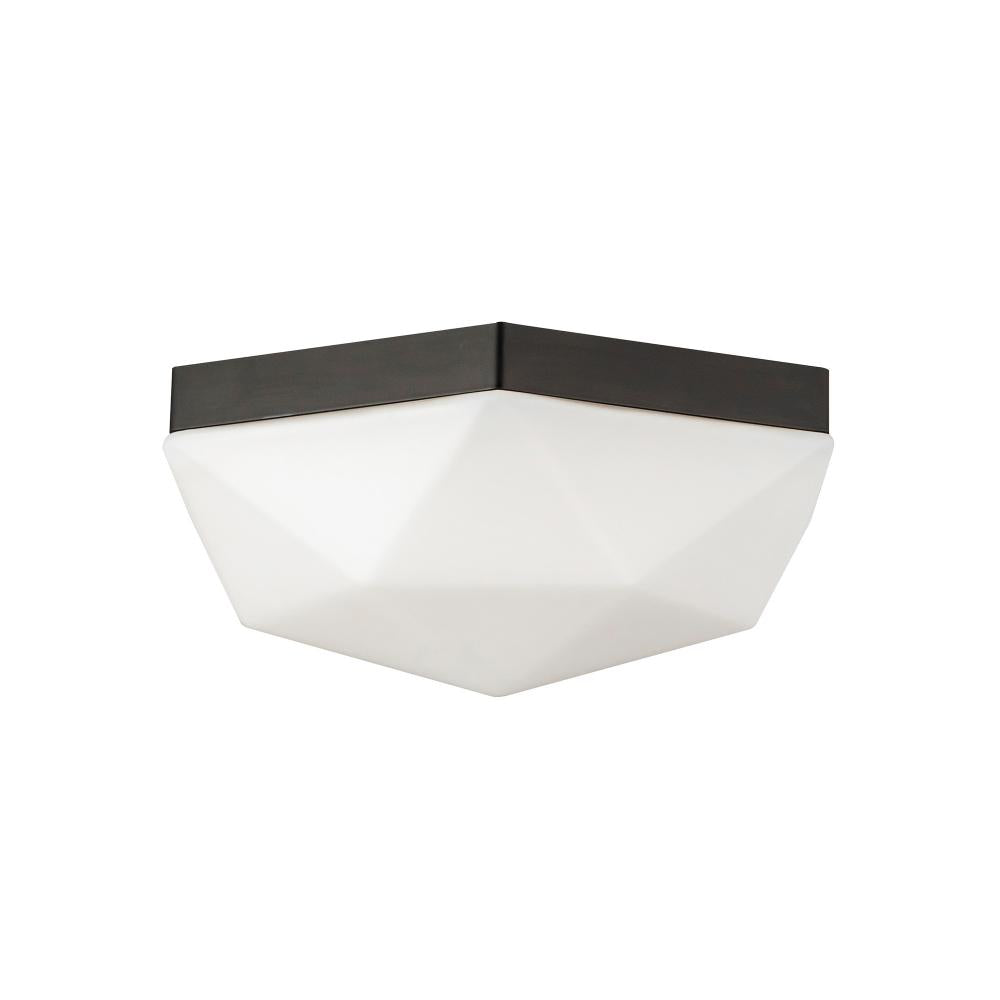 ALORA MOOD Lighting FM424512MBOP Krysta 12-in Flush Mount, UL Listed, Matte Black/Opal Glass