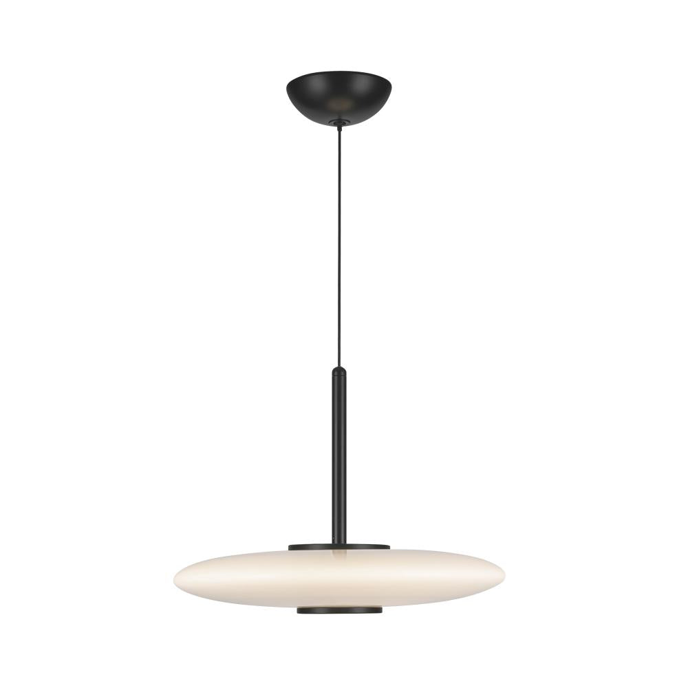 Kuzco PD37018-BK/GO-3WCCT-UNV Pendant, Inspired by Japanese Lanterns, Black/Glossy Opal Glass