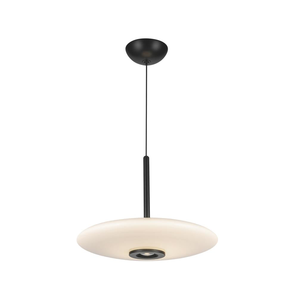Kuzco PD37018-BK/GO-3WCCT-UNV Pendant, Inspired by Japanese Lanterns, Black/Glossy Opal Glass