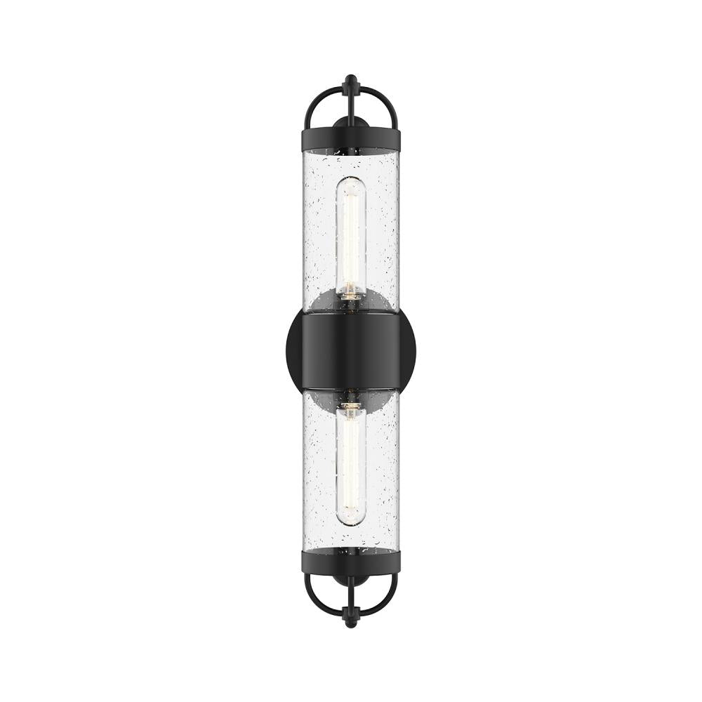 ALORA MOOD Lighting EW461102BKCB Exterior Wall Sconce, Clear Bubble Glass/Textured Black