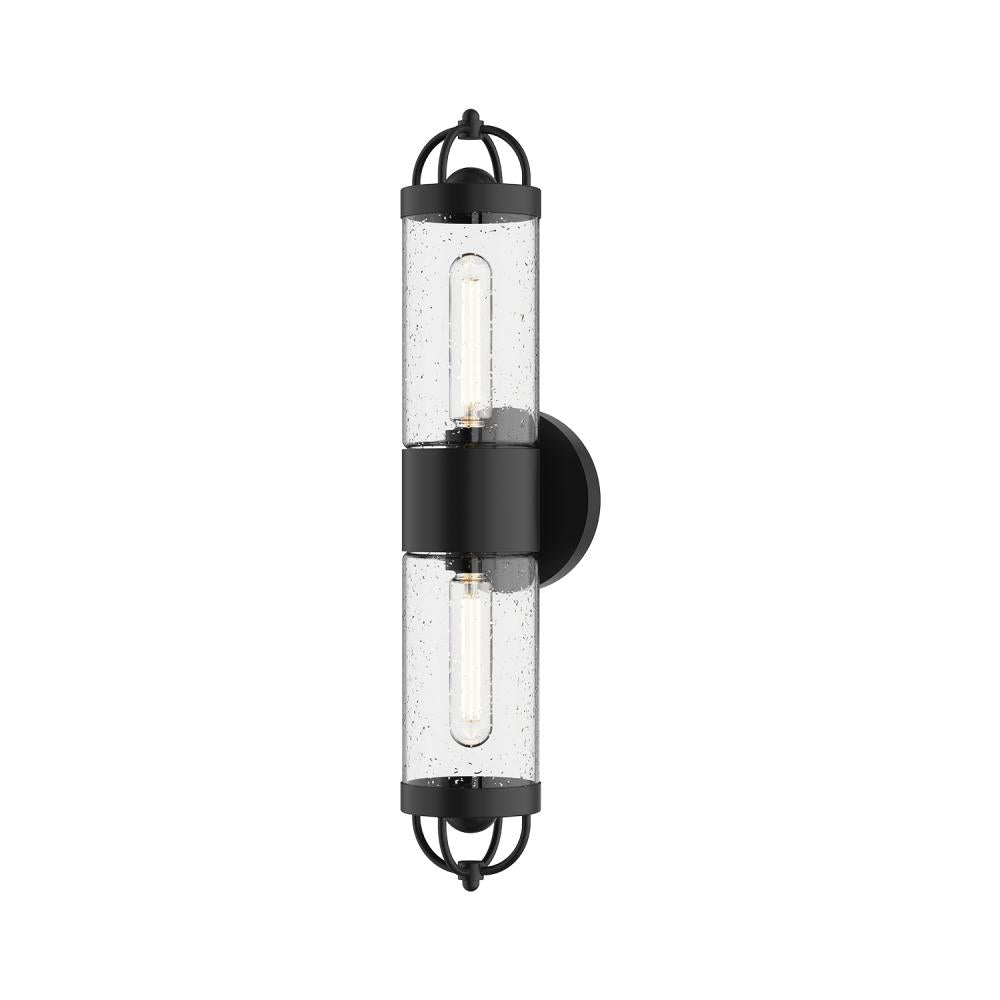 ALORA MOOD Lighting EW461102BKCB Exterior Wall Sconce, Clear Bubble Glass/Textured Black