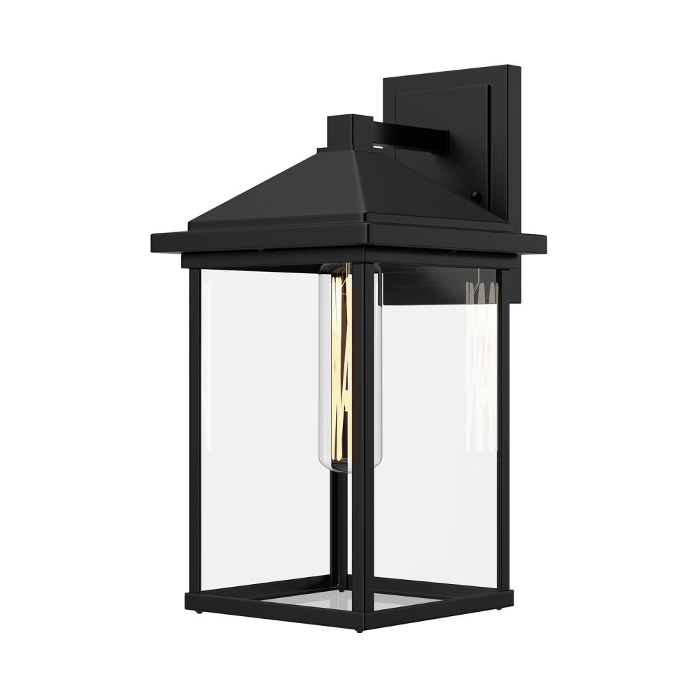 ALORA MOOD Lighting Larchmont EW552007BKCL Exterior Wall Sconce, Classic Outdoor Style, Clear Glass/Textured Black