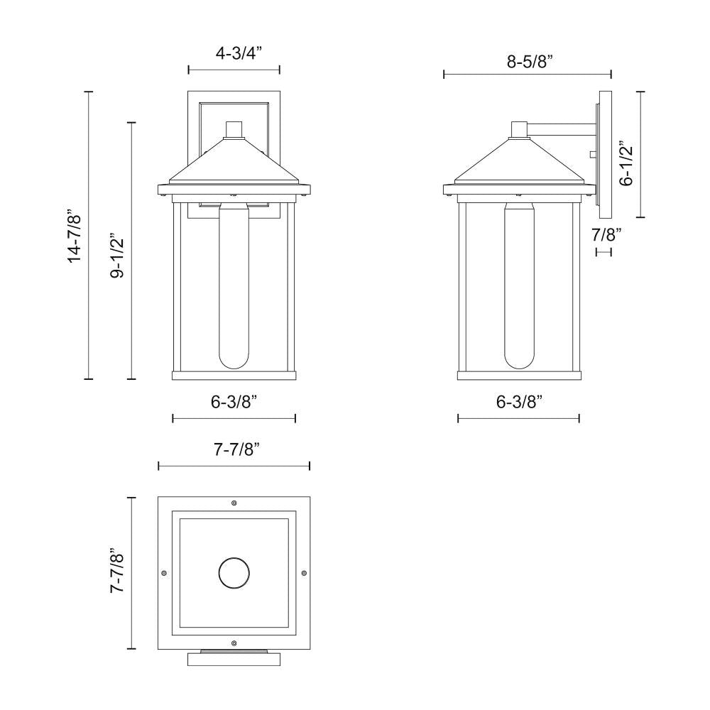 ALORA MOOD Lighting EW552009BKCL 1 Light Exterior Wall Sconce, Clear Glass/Textured Black