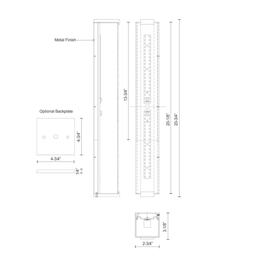 Kuzco Lighting VL47221-CH Vanity Light Fixture, UL Damp Rated, Chrome