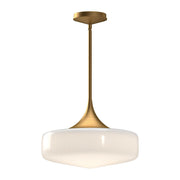 ALORA MOOD Lighting PD440814AGGO Pendant Light Fixture, 1 Light, Aged Gold/Glossy Opal Glass
