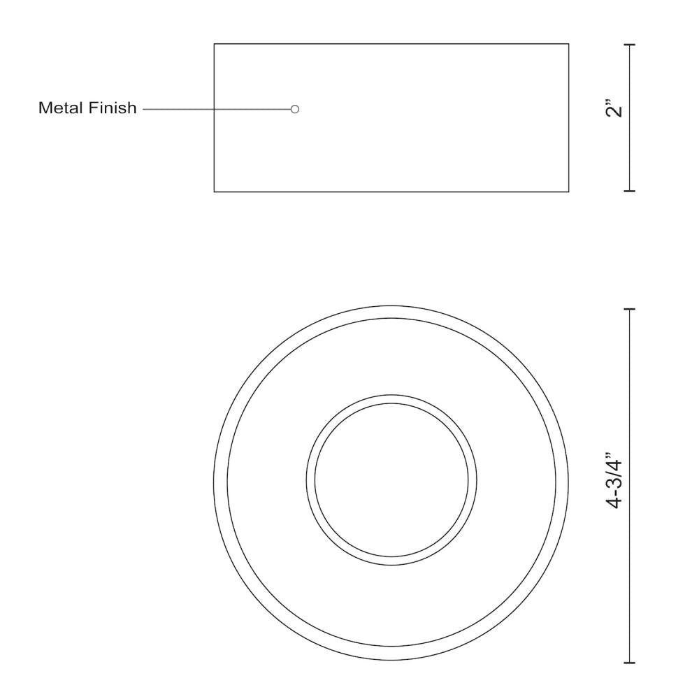 Kuzco Lighting FM10205-BK Flush Mount, 15W LED, Black