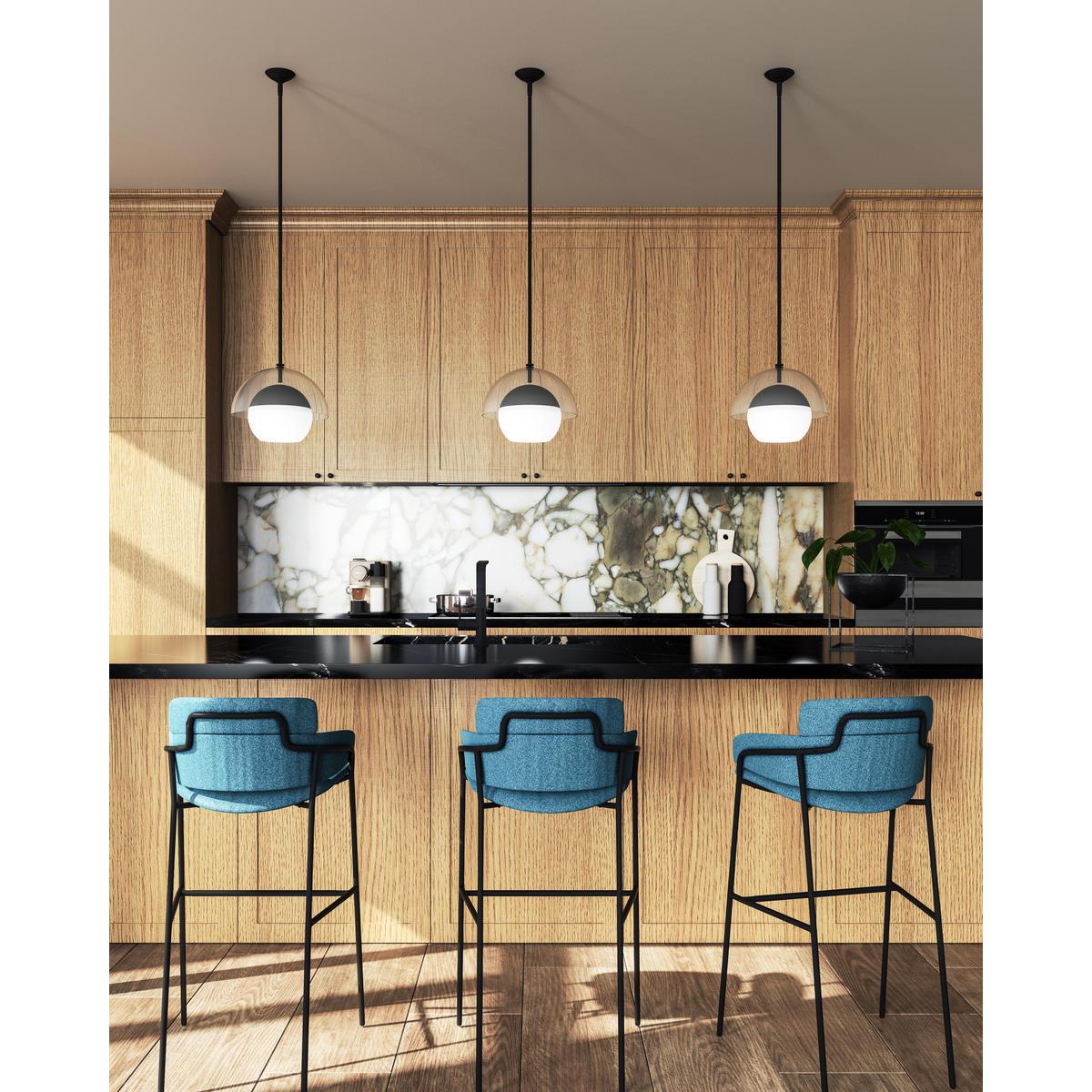 Alora Mood Lighting PD568212MBOP Pendant, 1 Light, Opal Matte Glass, Matte Black