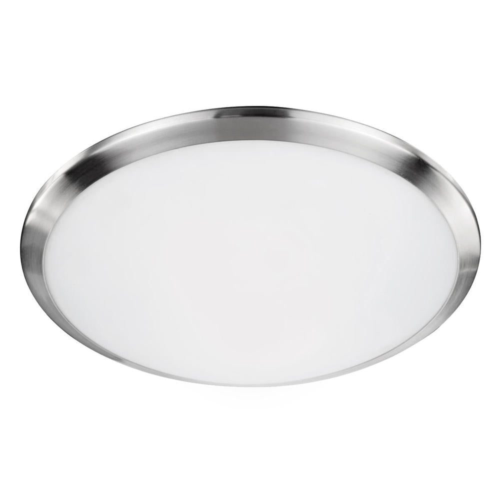Kuzco Malta FM1515-BN Flush Mount Fixture, UL Listed, Brushed Nickel