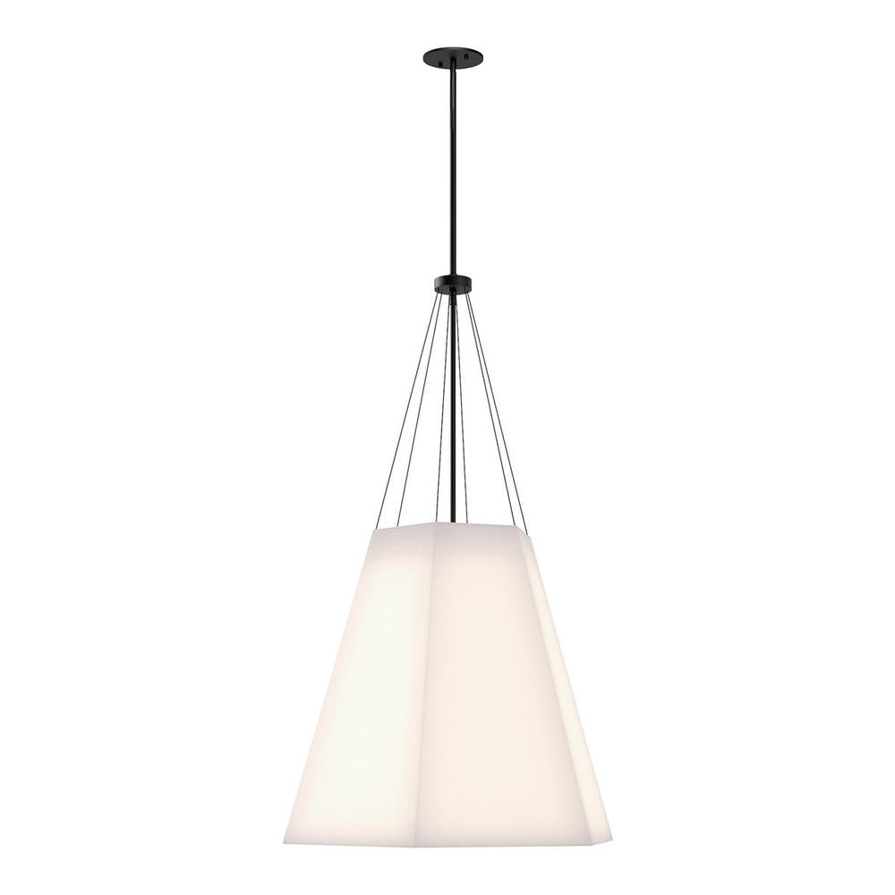 ALORA MOOD Lighting PD545622MBWL Pendant, Geometric Art, Matte Black/White Linen