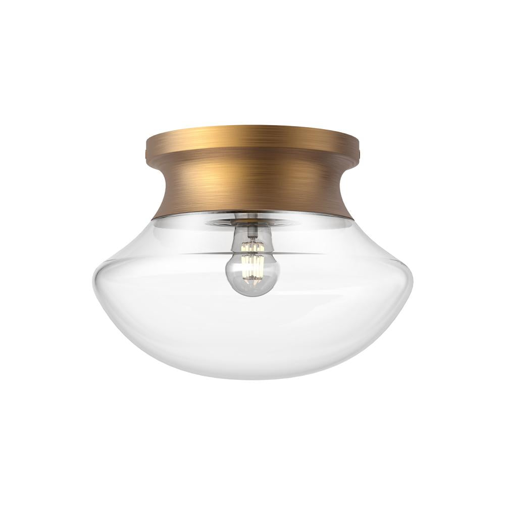 ALORA MOOD Lighting . Marcel 11-in Aged Gold 1 Light Flush Mount, Flush Mounts, Aged Gold