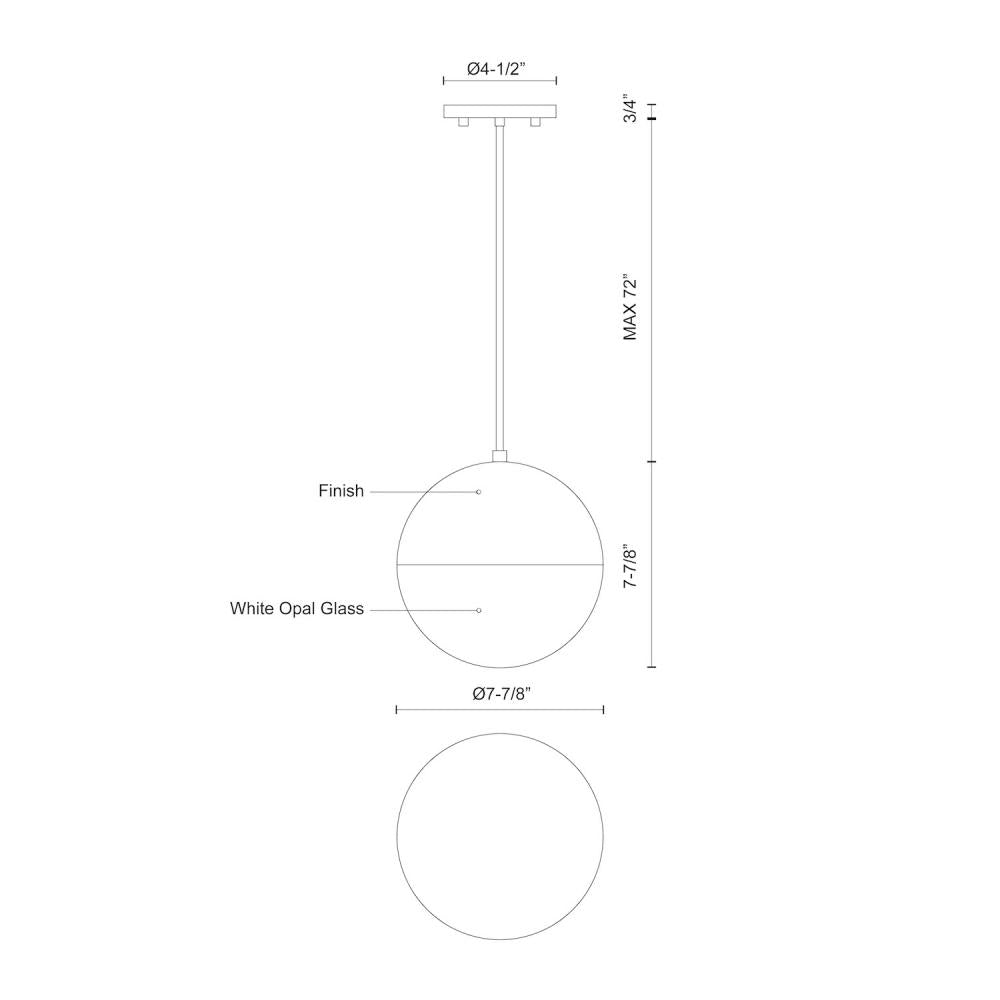 Kuzco Monae PD11708-BK Pendant, UL Damp Rated, Black