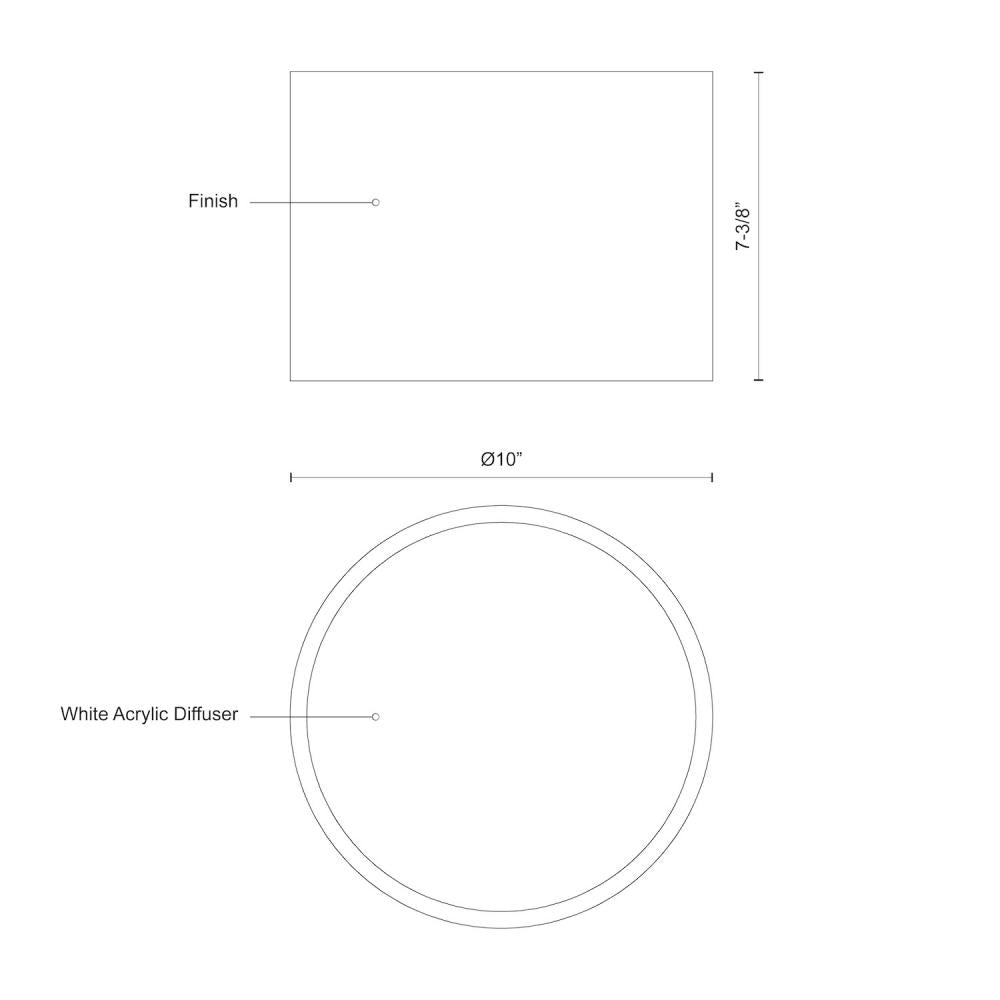 Kuzco Mousinni FM11410-WH Flush Mount Fixture, LED, White