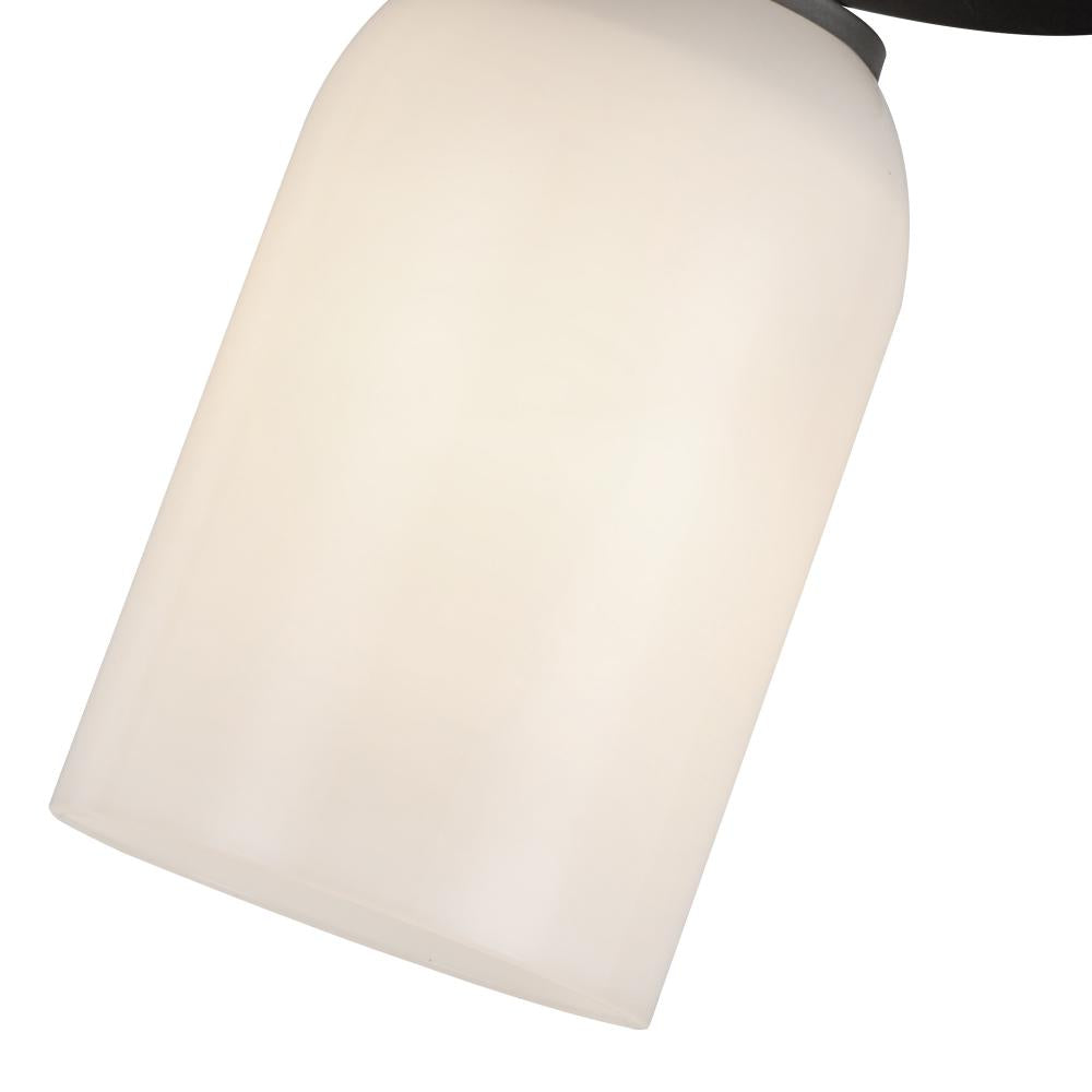Kuzco Nola SF57704-BK/GO Semi-Flush Mount, 40W, Black/Glossy Opal Glass