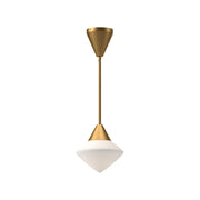 Alora Mood Nora PD537508AGOP Pendant Light Fixture, UL Damp Rated, Aged Gold/Opal Matte Glass