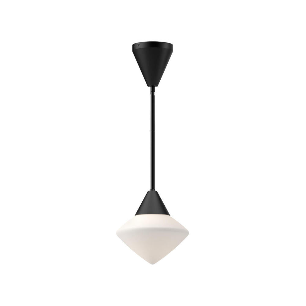 Alora Mood Lighting PD537508MBOP Pendant Light Fixture, UL Damp Rated, Matte Black/Opal Matte Glass