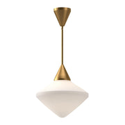 ALORA MOOD Lighting PD537714AGOP Pendant, 1 Light, Aged Gold/Opal Matte Glass