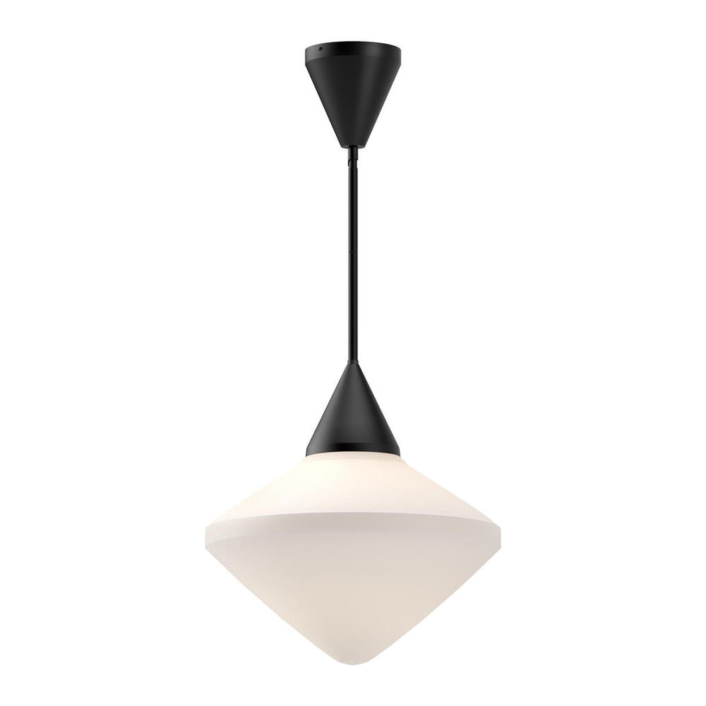 ALORA MOOD Nora PD537714MBOP Pendant, 1 Light, Matte Black/Opal Matte Glass