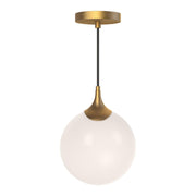 Alora Mood Lighting PD505108AGOP Pendant Light Fixture, UL Damp Rated, Aged Gold/Opal Matte Glass