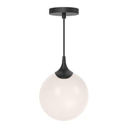ALORA MOOD Lighting PD505108MBOP Pendant, 1 Light, Matte Black/Opal Matte Glass