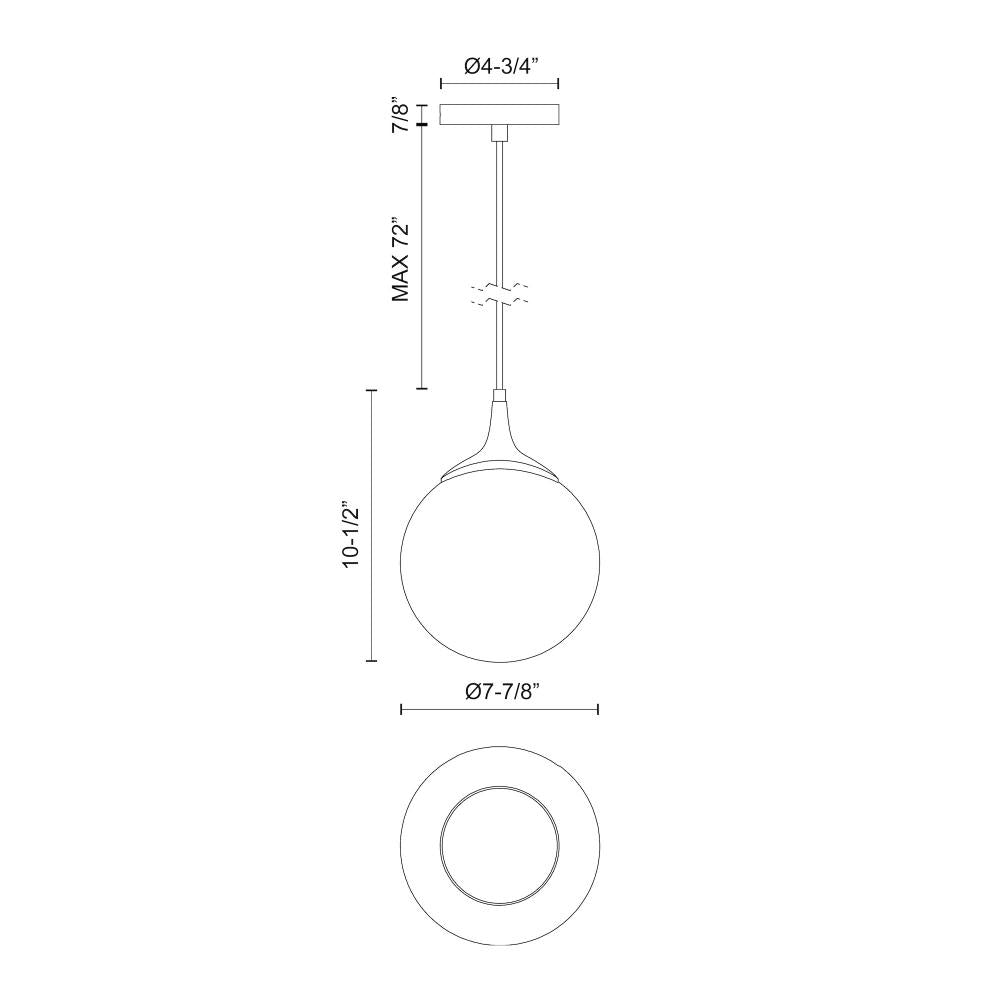 Alora Mood Lighting PD505108AGOP Pendant Light Fixture, UL Damp Rated, Aged Gold/Opal Matte Glass