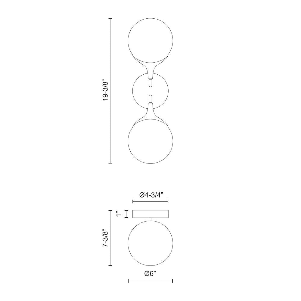 ALORA MOOD Lighting WV505219AGOP Wall/Vanity Light Fixture, UL Damp Rated, Aged Gold/Opal Matte Glass
