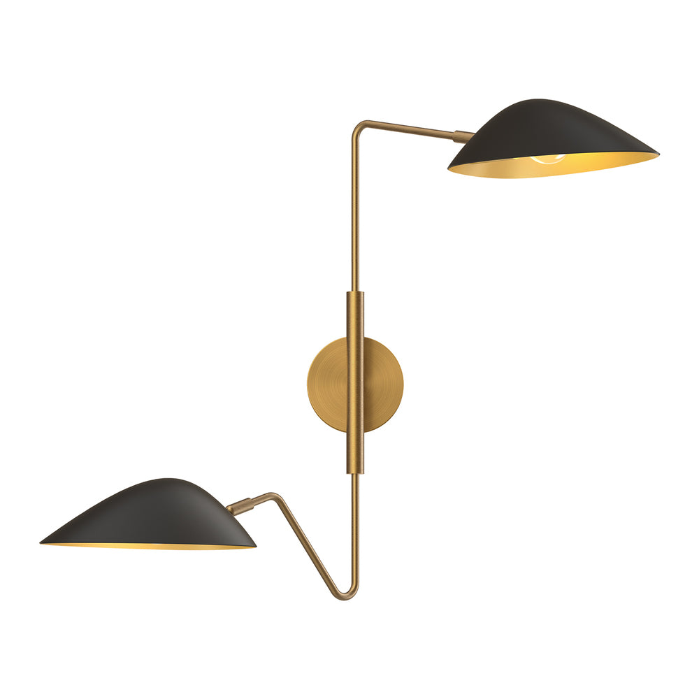 ALORA MOOD Lighting WV550224MBAG Oscar 6-in Wall/Vanity Lights, Aged Gold/Matte Black