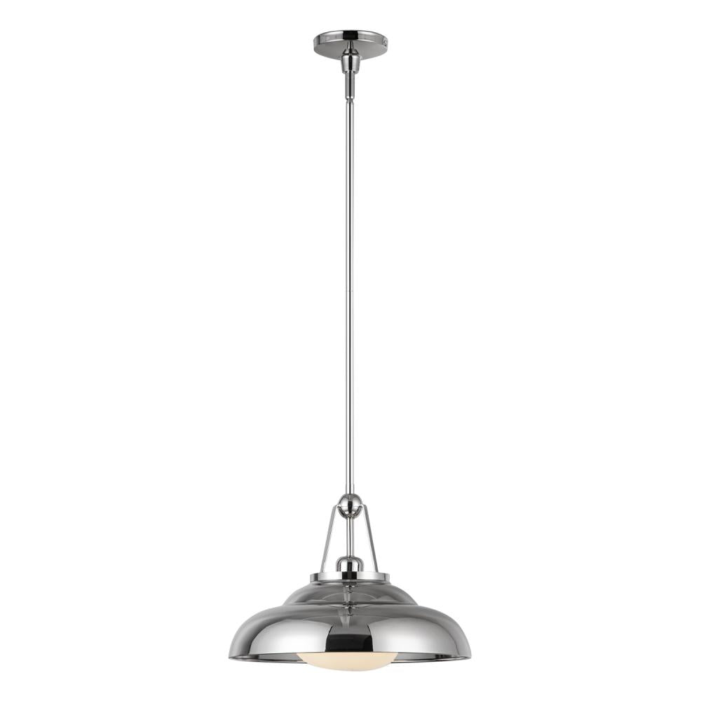 ALORA Lighting PD344014PNGO Pendant Light Fixture, Vintage Modern Inspired, Polished Nickel/Glossy Opal