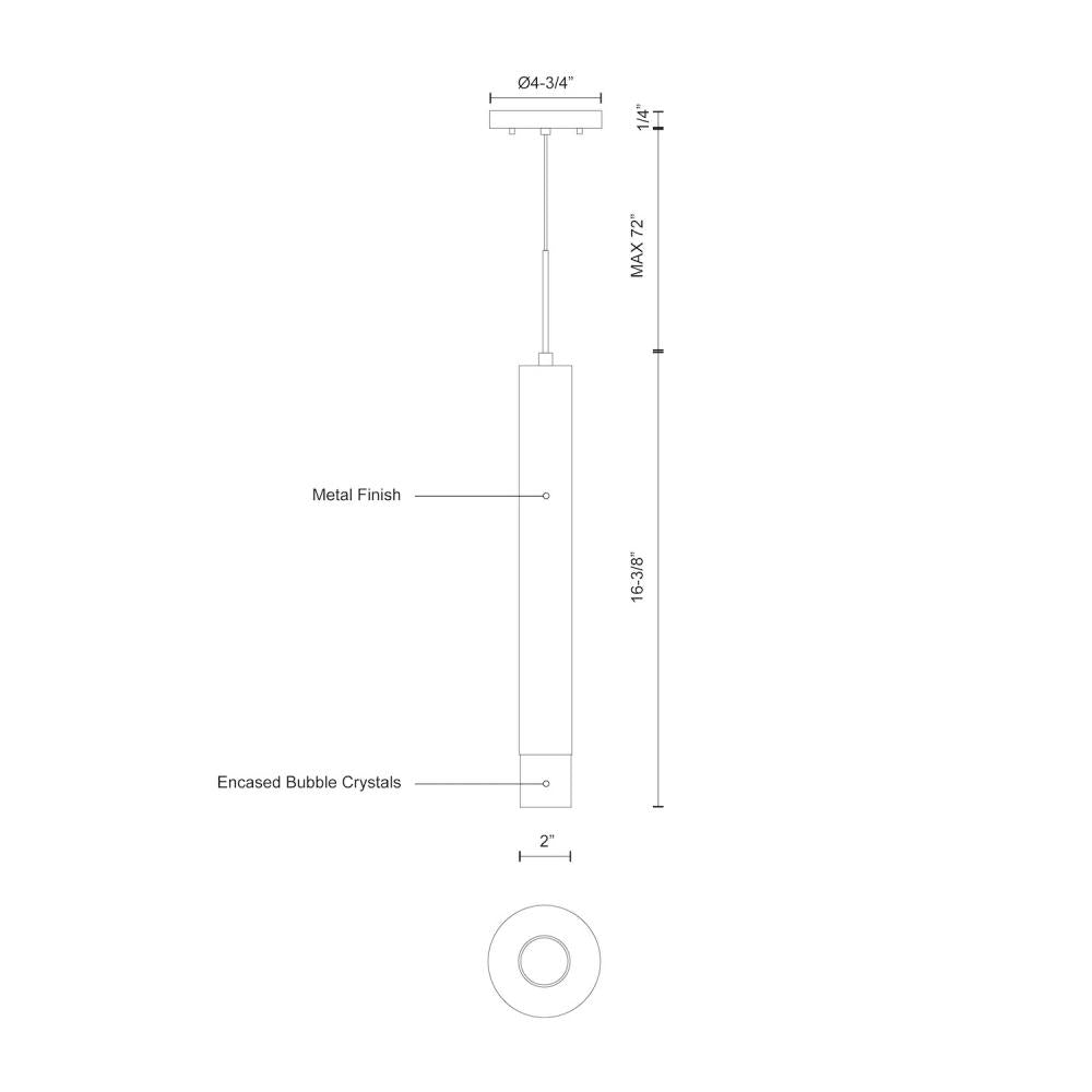 Kuzco PD7716-BN Pendant, 16-in Brushed Nickel LED, Pendant Light