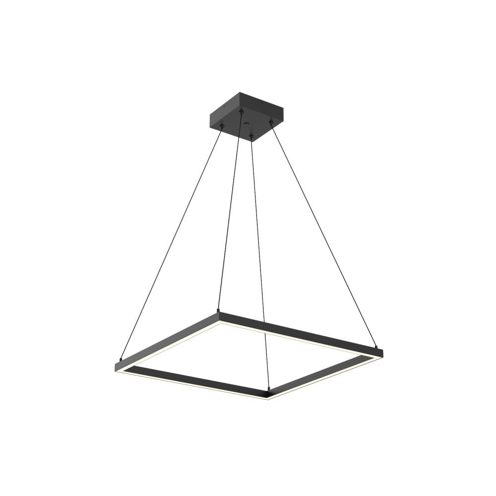 Kuzco Piazza PD88124-BK Pendant, 24-in Black LED Light Fixture, Duo Canopy, Matte Powder-Coated