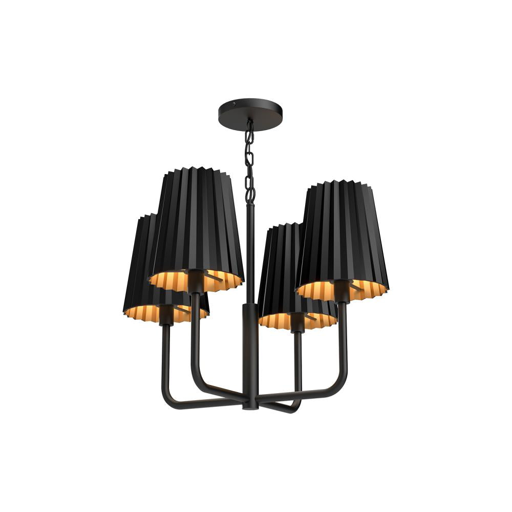 ALORA MOOD Lighting CH528423MB Chandelier, 4 Lights, Matte Black