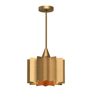 ALORA MOOD Lighting Plisse PD528412AG Pendant, 1 Light, Aged Gold