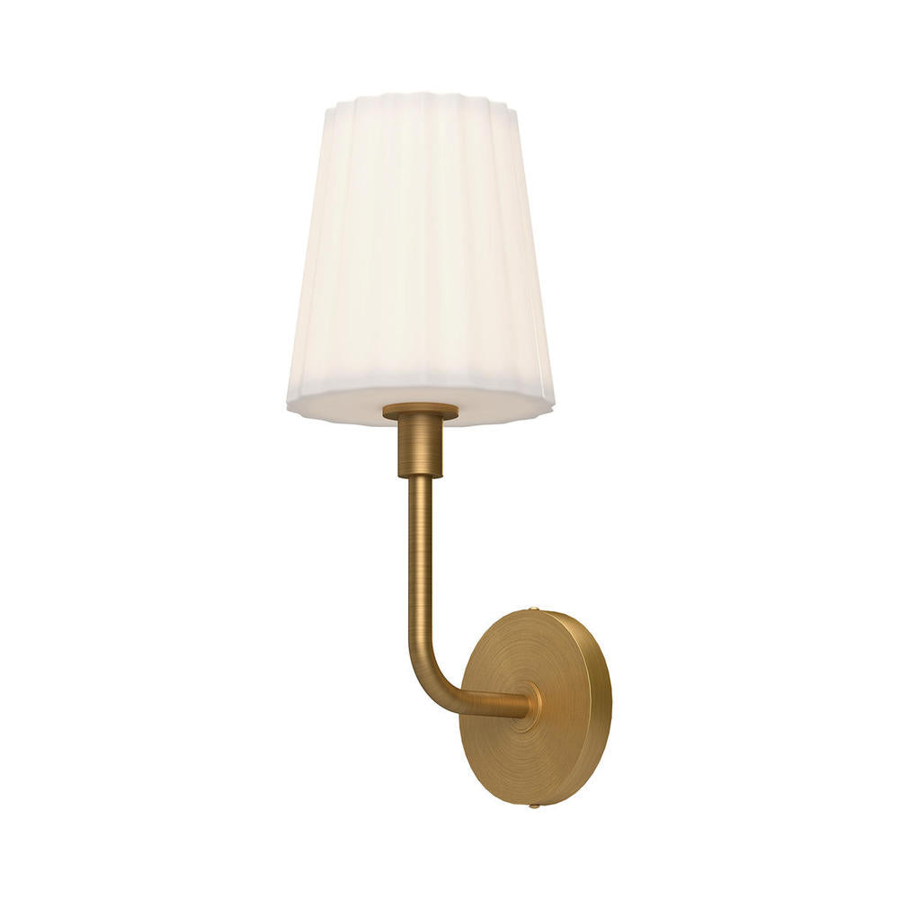 ALORA MOOD Lighting WV628107AGOP Vanity Light Fixture, UL Damp Rated, Aged Gold/Opal Matte Glass
