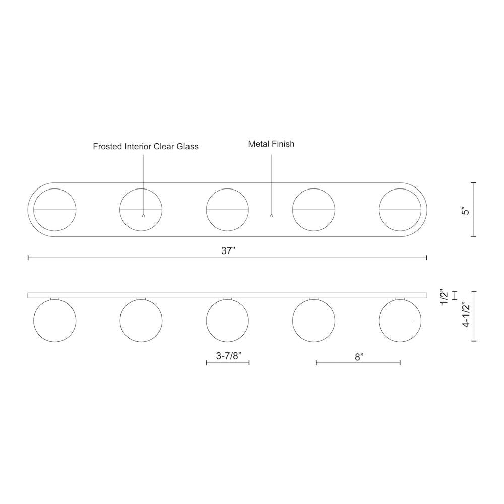 Kuzco Lighting Inc. PLUTO VL47337-CH Bathroom Fixture Transitional - Chrome