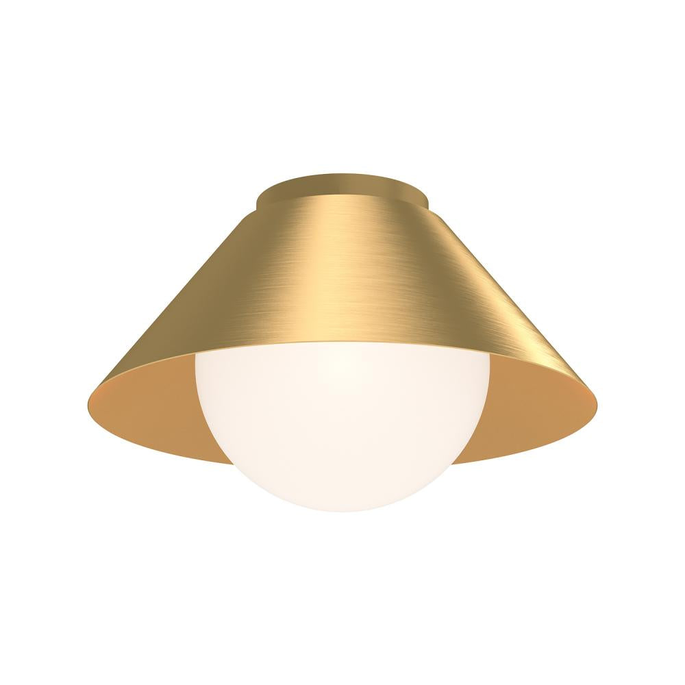 ALORA MOOD Lighting FM485214BGOP Flush Mount, UL Listed, Brushed Gold/Opal Glass