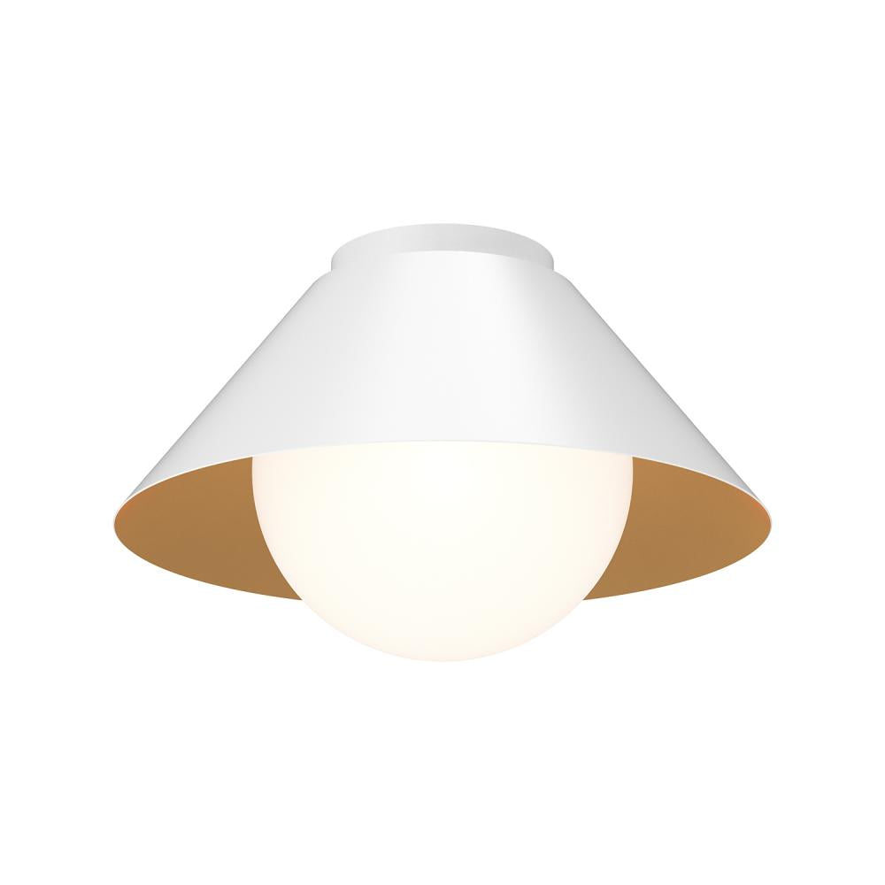 ALORA MOOD Lighting FM485214WHOP Flush Mount, UL Listed, White/Opal Glass
