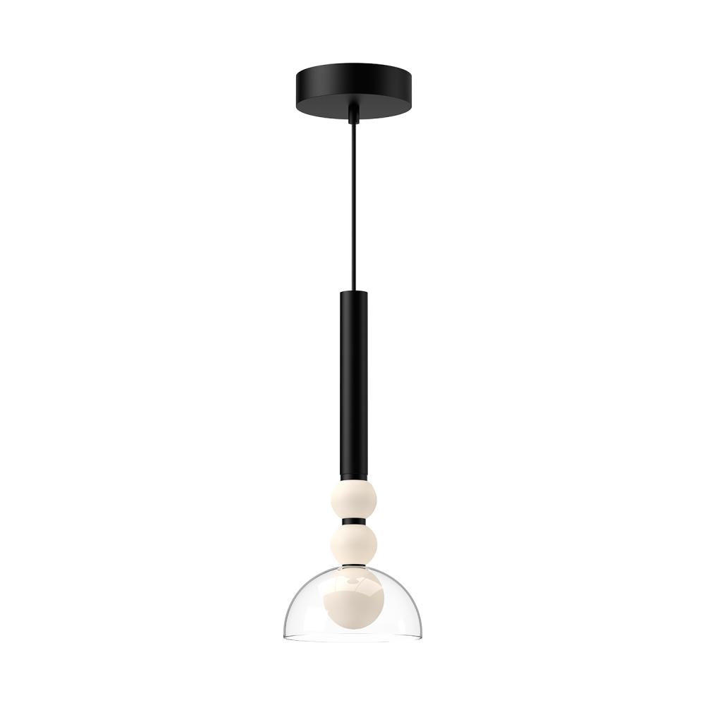 Kuzco PD30502-BK/CL LED Pendant, Rise Collection, 6-in, Black/Clear
