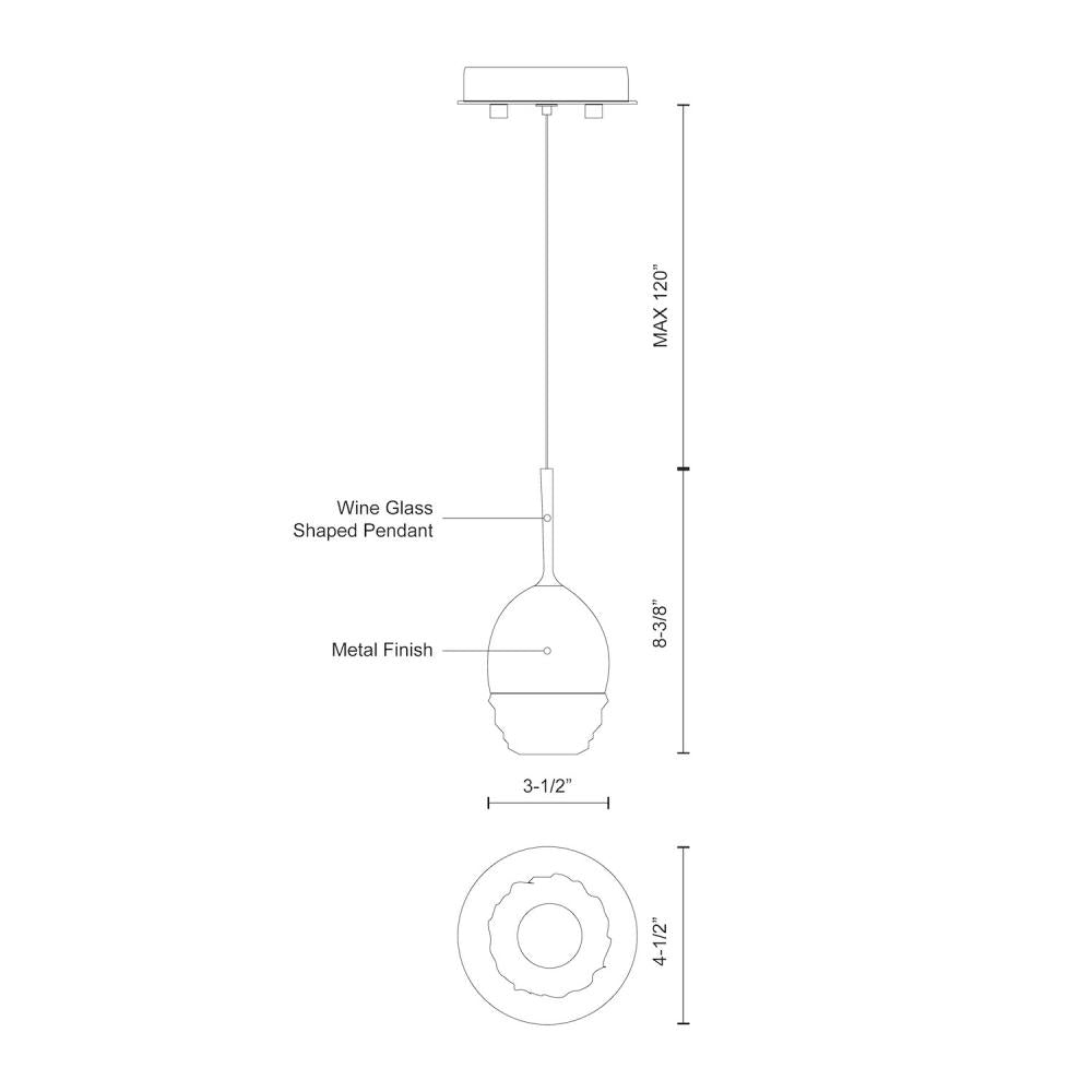 Kuzco Lighting Inc. CRYSTAL ROMA PD12803-CH Pendant Transitional - Chrome