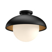 ALORA MOOD Rubio FM522012MBOP Flush Mount, UL Listed, Matte Black/Opal Matte Glass