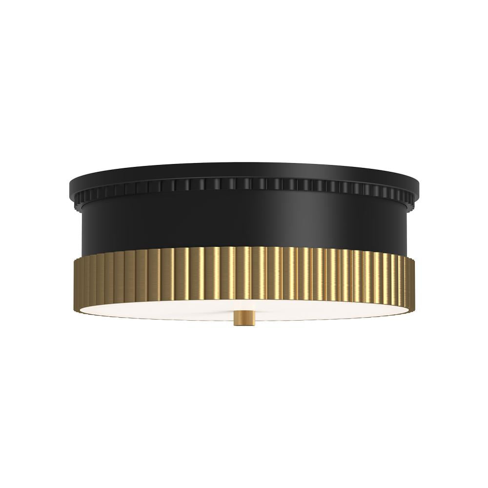 ALORA MOOD Lighting FM416114MBBG Flush Mount, UL Damp Rated, Matte Black/Brushed Gold