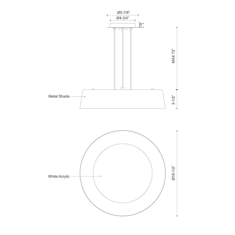 Kuzco Lighting 401207WH-LED Pendant, 17-in, LED, White