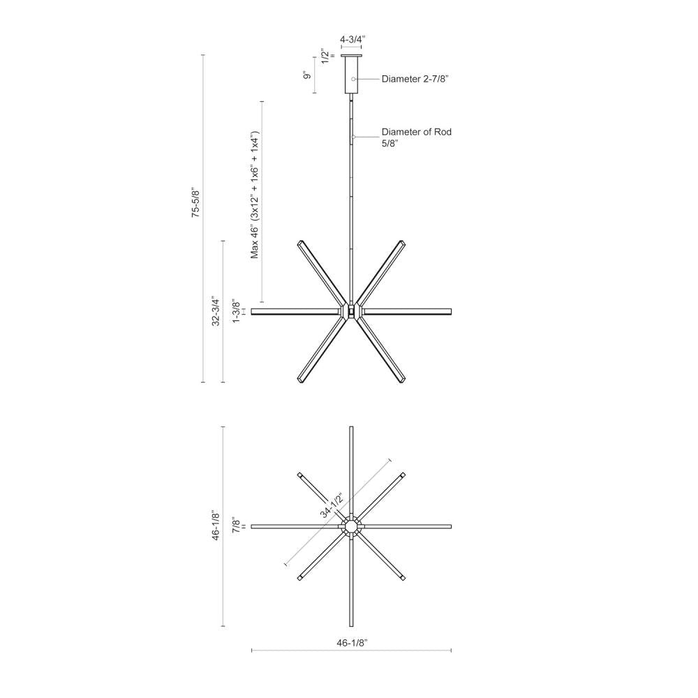 Kuzco Lighting CH14348-WH LED Chandelier, 48W, White