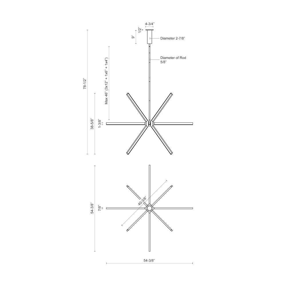 Kuzco Lighting CH14356-WH LED Chandelier, Contemporary, White