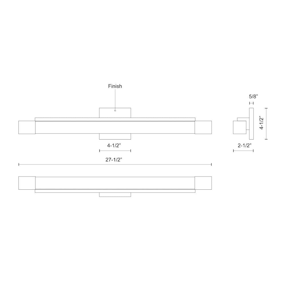 Kuzco Soho VL13424-BK Vanity Light Fixture, UL Damp Rated, Black