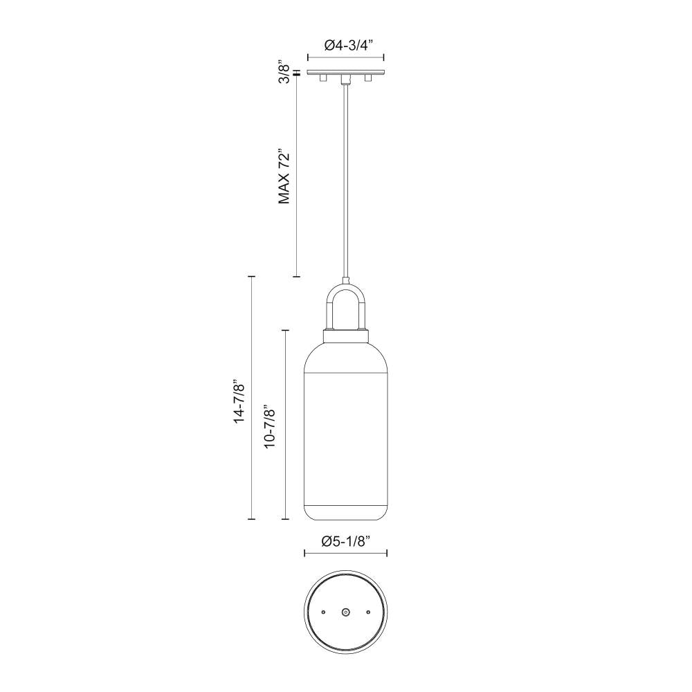ALORA MOOD Lighting PD401505BNCL Pendant Light Fixture, UL Damp Rated, Brushed Nickel/Clear Glass