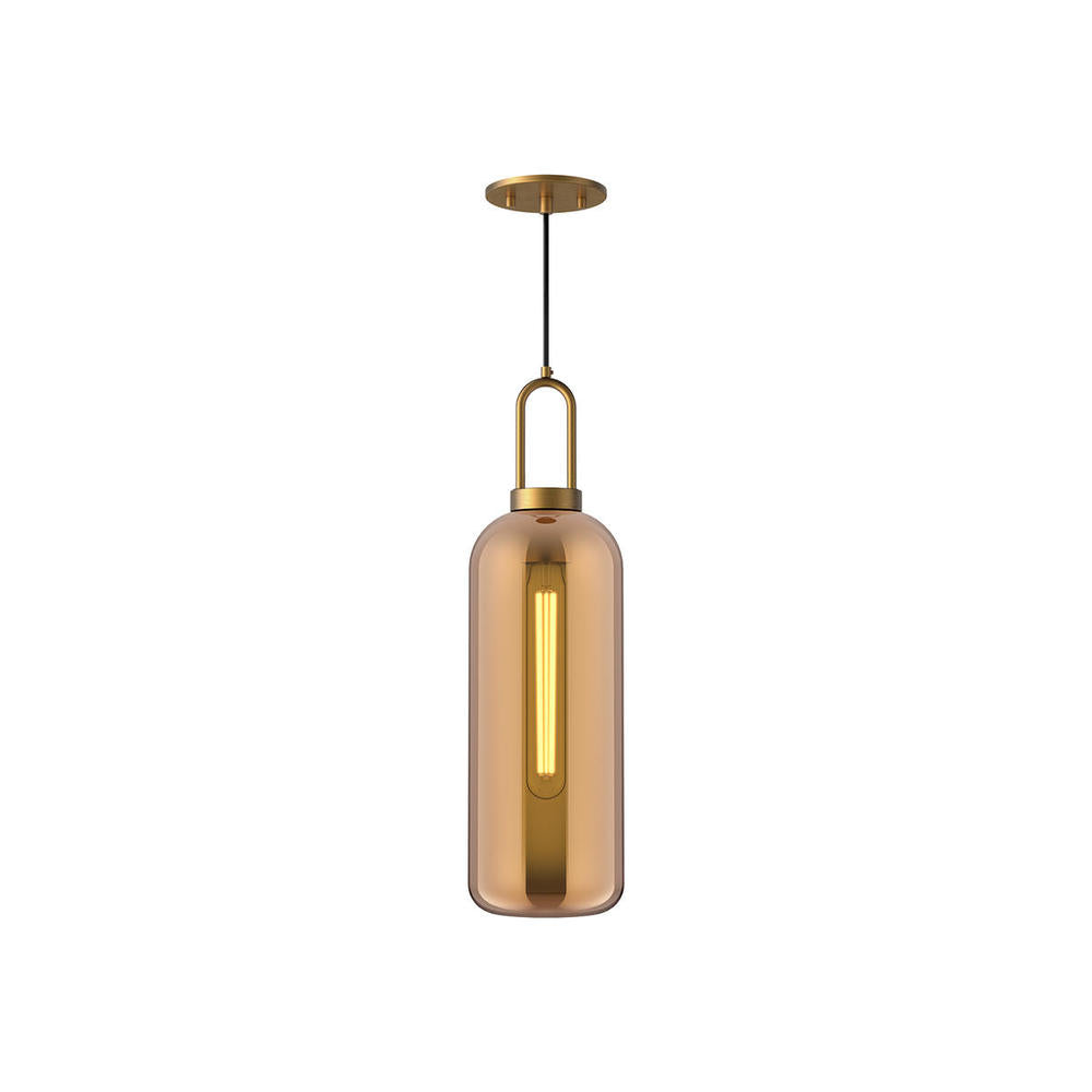 ALORA MOOD Lighting PD401606AGCP Pendant, 60W Watt, Aged Gold/Copper Glass