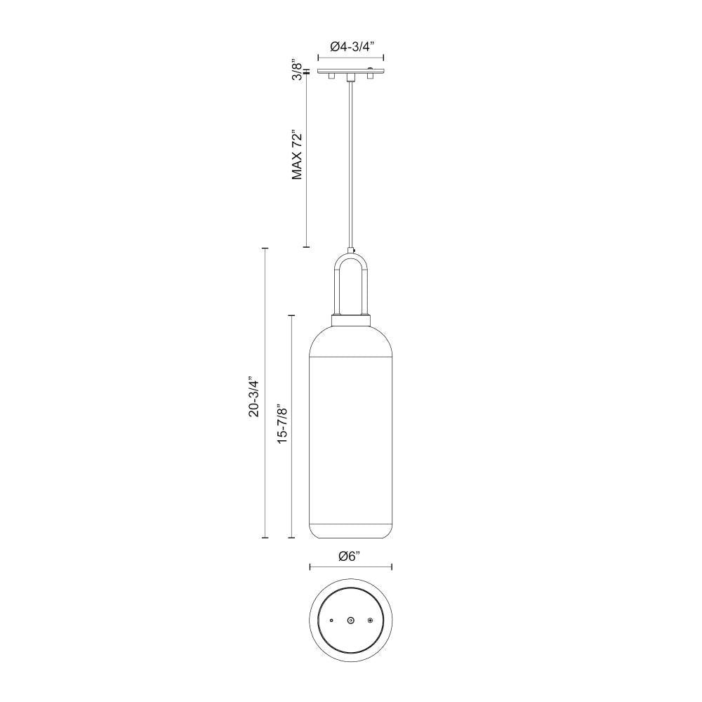 ALORA MOOD Lighting PD401606BNCL Soji 6-in Pendant Light Fixture, UL Damp Rated, Brushed Nickel/Clear Glass
