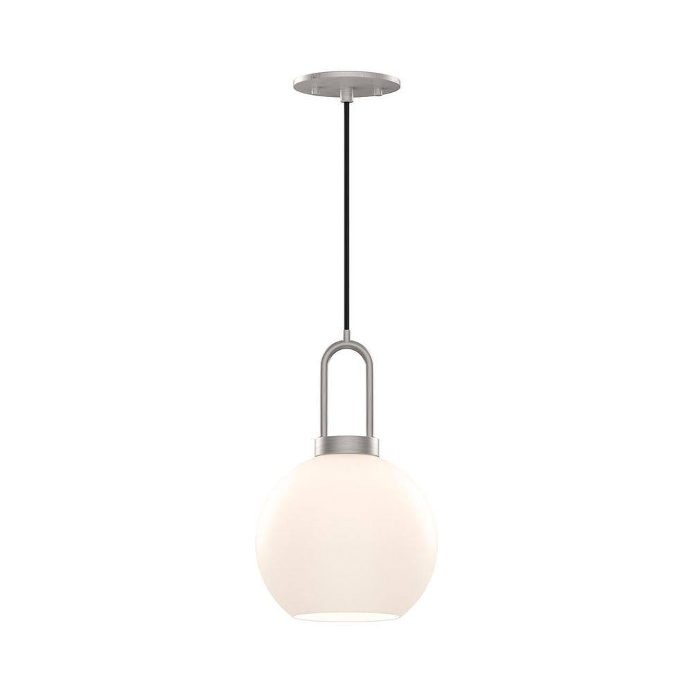 Alora Mood Lighting PD601608BNOP Pendant, 1 Light, Brushed Nickel/Opal Matte Glass