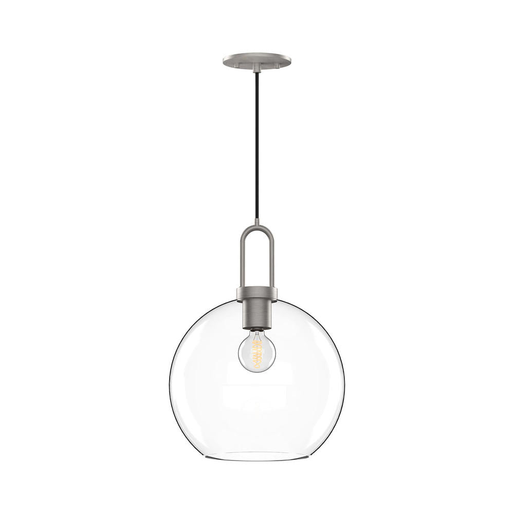 ALORA MOOD Lighting PD601710BNCL Pendant, 1 Light, Brushed Nickel/Clear Glass